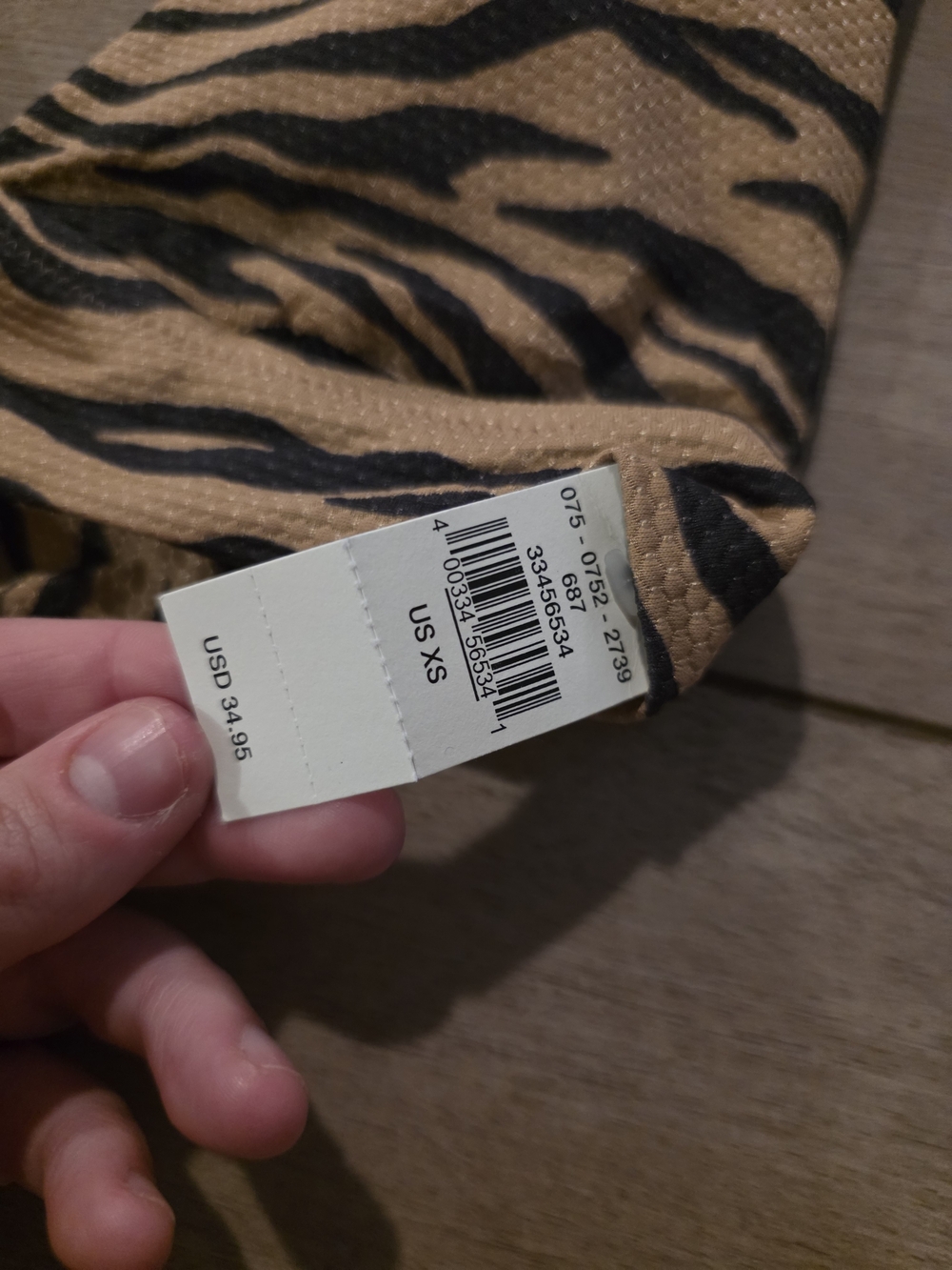 aerie Tiger Print Tie-Front Bikini Top in Tan and Black - Picture 2 of 3